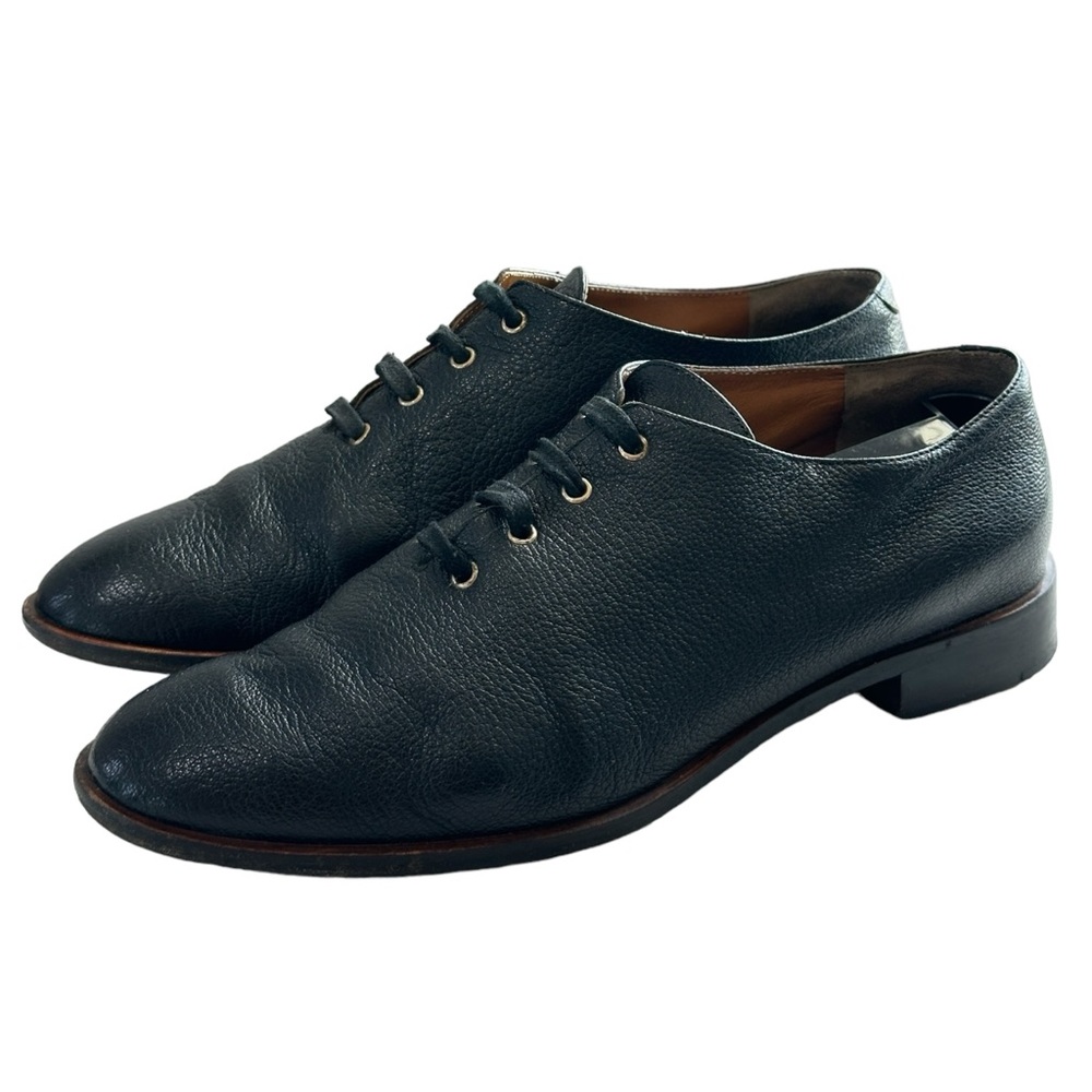 Chloe Lace Up Derby Black Leather Women's Shoes Size  37.5 EU/7.5 US